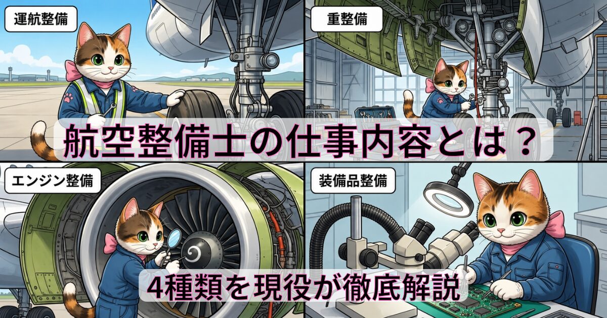 航空整備士の仕事内容とは？4種類を現役が徹底解説