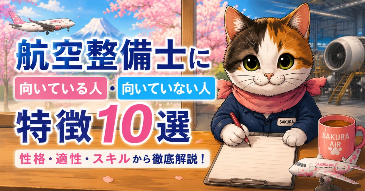 航空整備士に向いている人・向いていない人の特徴10選