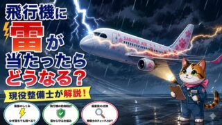 飛行機に雷が当たったらどうなる？機体の材質で修理が激変する話を現役整備士が解説