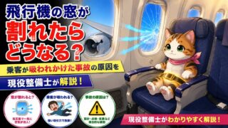 飛行機の窓が割れたらどうなる？乗客が吸われかけた事故の原因を現役整備士が解説