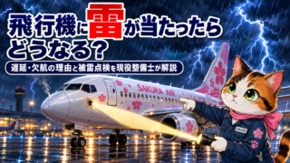 飛行機に雷が当たったらどうなる?遅延・欠航の理由と被雷点検を現役整備士が解説
