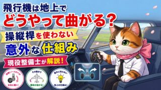飛行機は地上でどうやって曲がる？操縦桿を使わない意外な仕組みを現役整備士が解説
