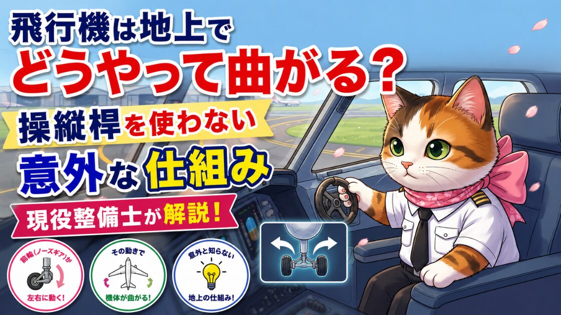 飛行機は地上でチラーハンドルを回して曲がることを説明するサクラ